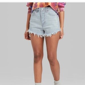 Wild Fable High Rise Frayed Jean Shorts 